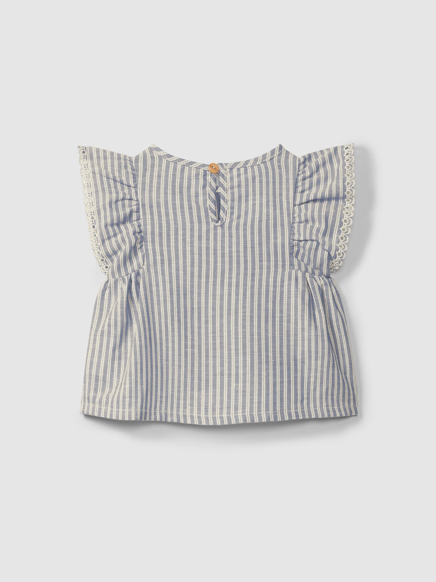 Blusa in tessuto rigato e dettaglio ricamo inglese blusa