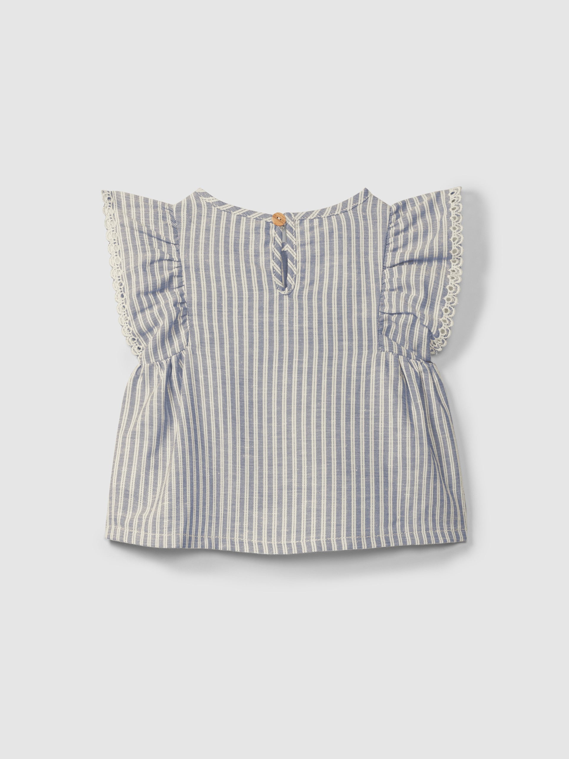 Blusa in tessuto rigato e dettaglio ricamo inglese blusa