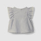 Blusa in tessuto rigato e dettaglio ricamo inglese blusa