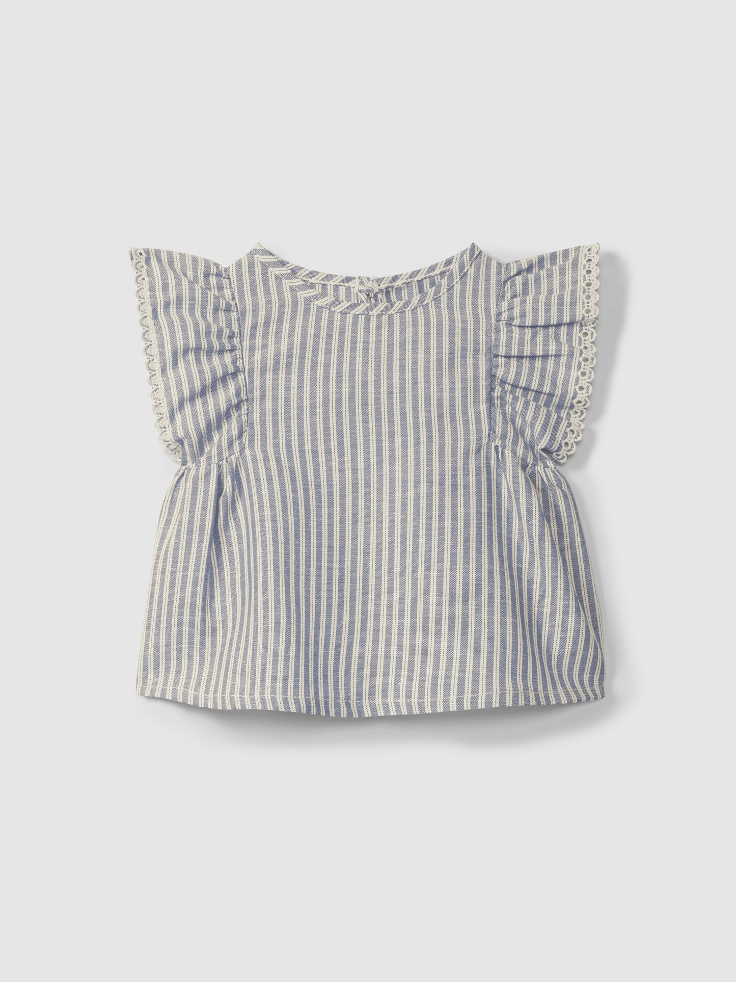 Blusa in tessuto rigato e dettaglio ricamo inglese blusa