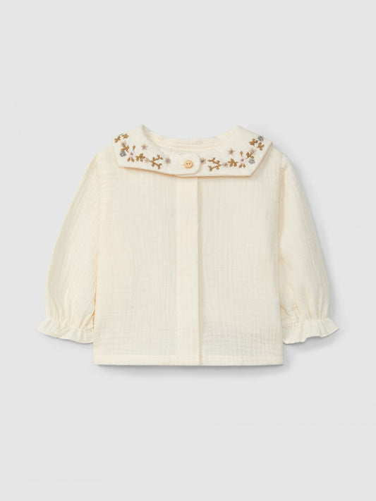 Blusa in mussola di cotone organico camicia