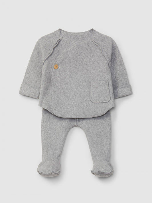 Set due pezzi neonato grigio set neonato