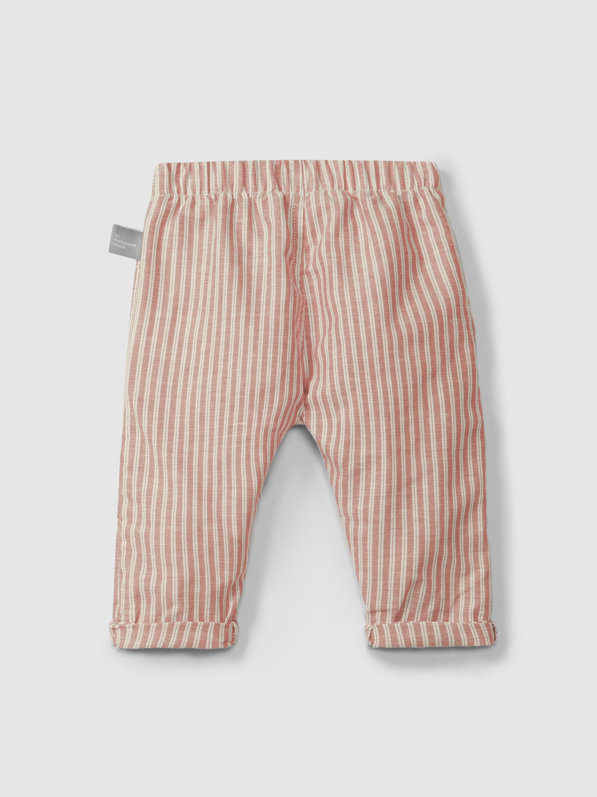 Pantaloni pull up in tessuto rigato pantalone