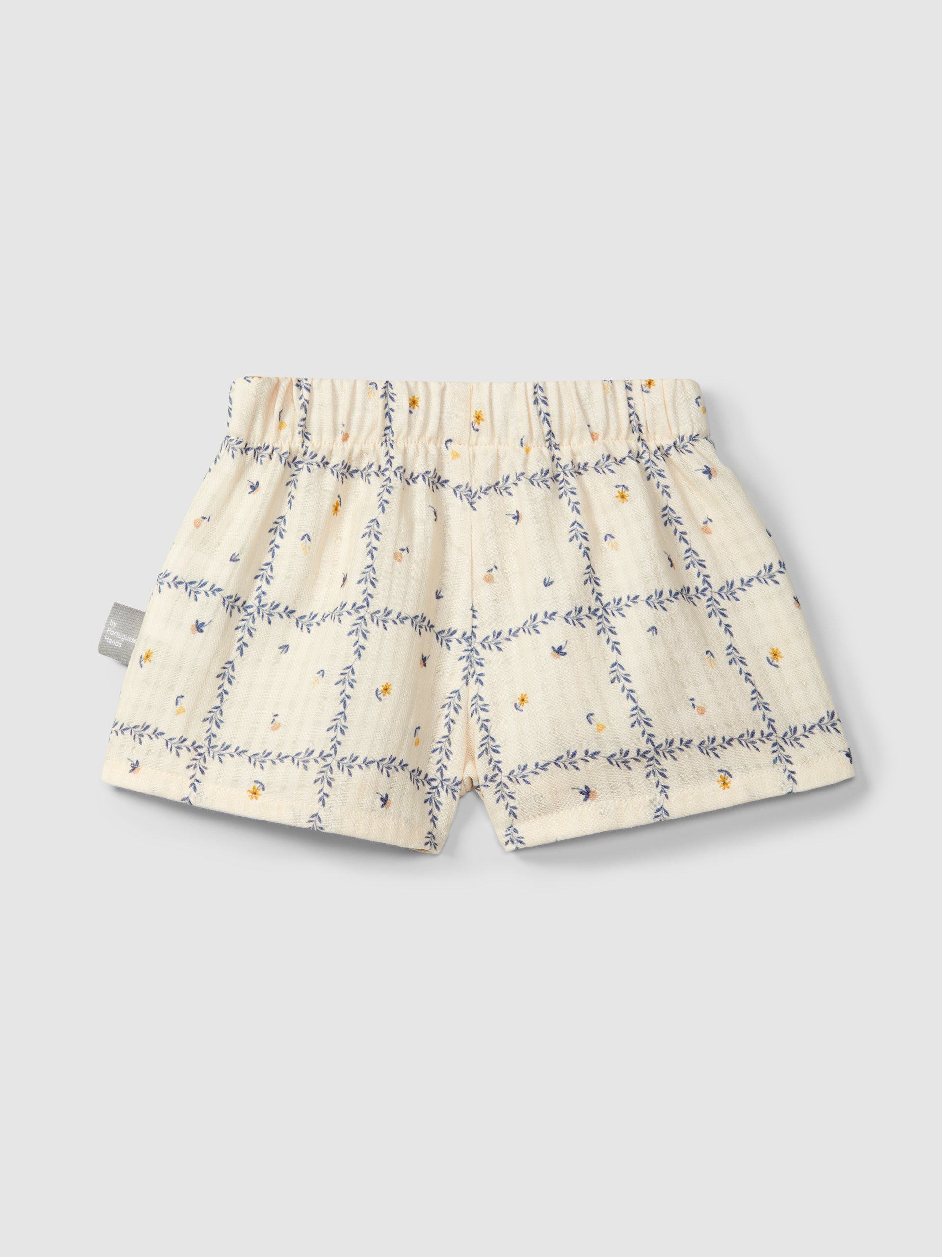 Shorts pull-up in cotone testurizzato stampato pantaloncino
