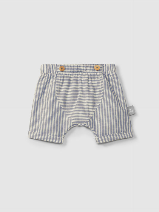 Shorts pull up in tessuto rigato pantalooncino