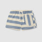 Shorts pull up rigati con taschino pantaloncino