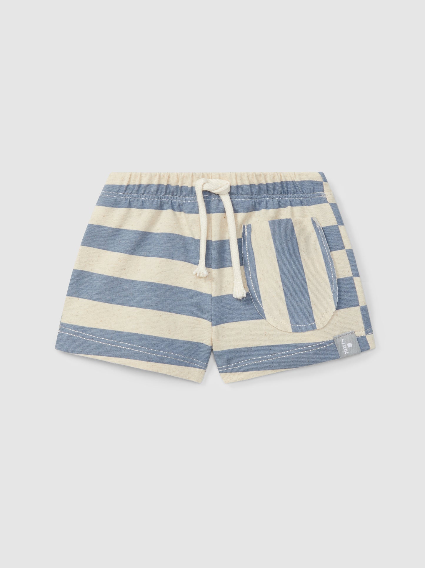 Shorts pull up rigati con taschino pantaloncino