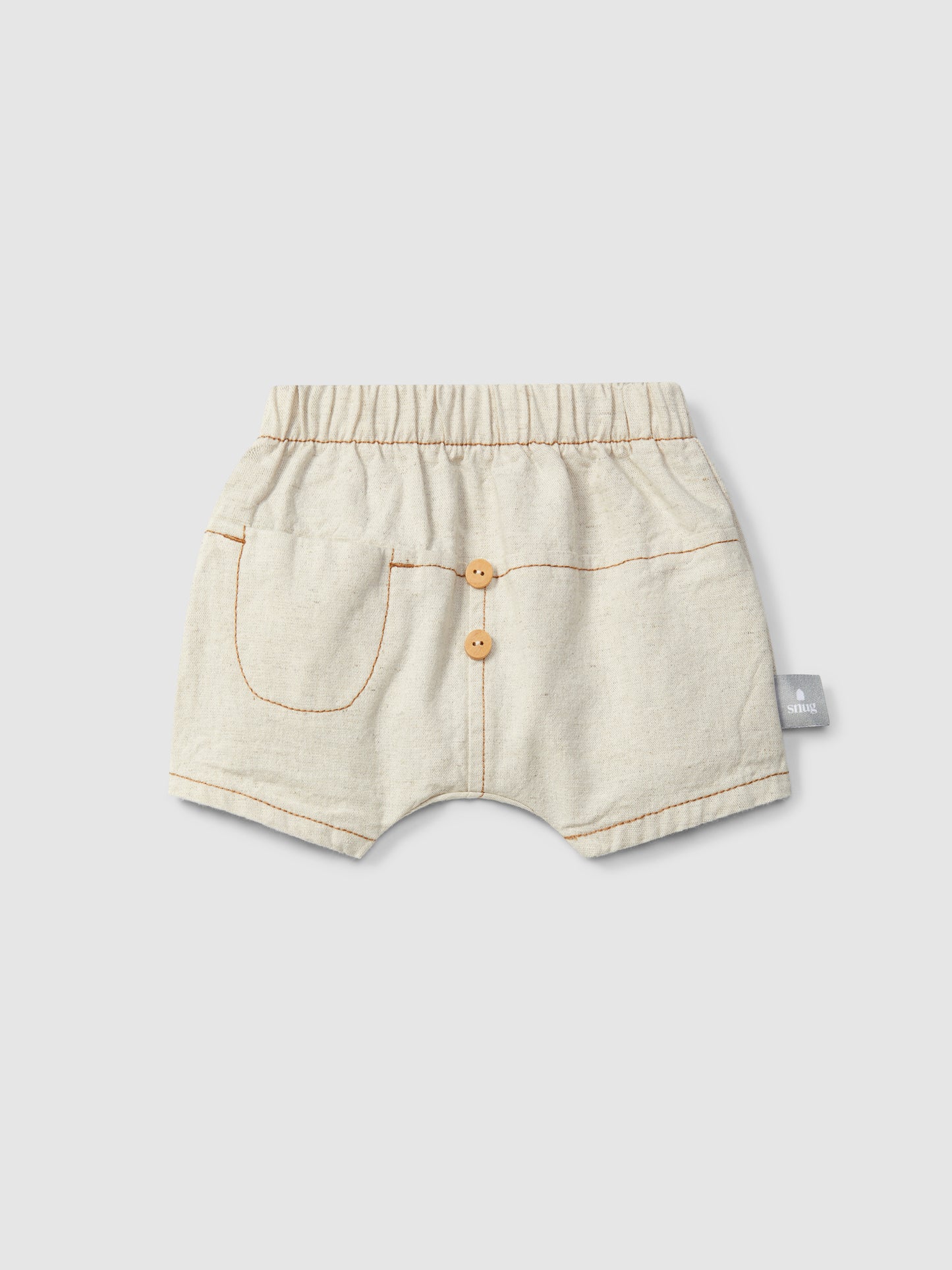 Shorts pull-up in stile organico con tasca pantaloncino