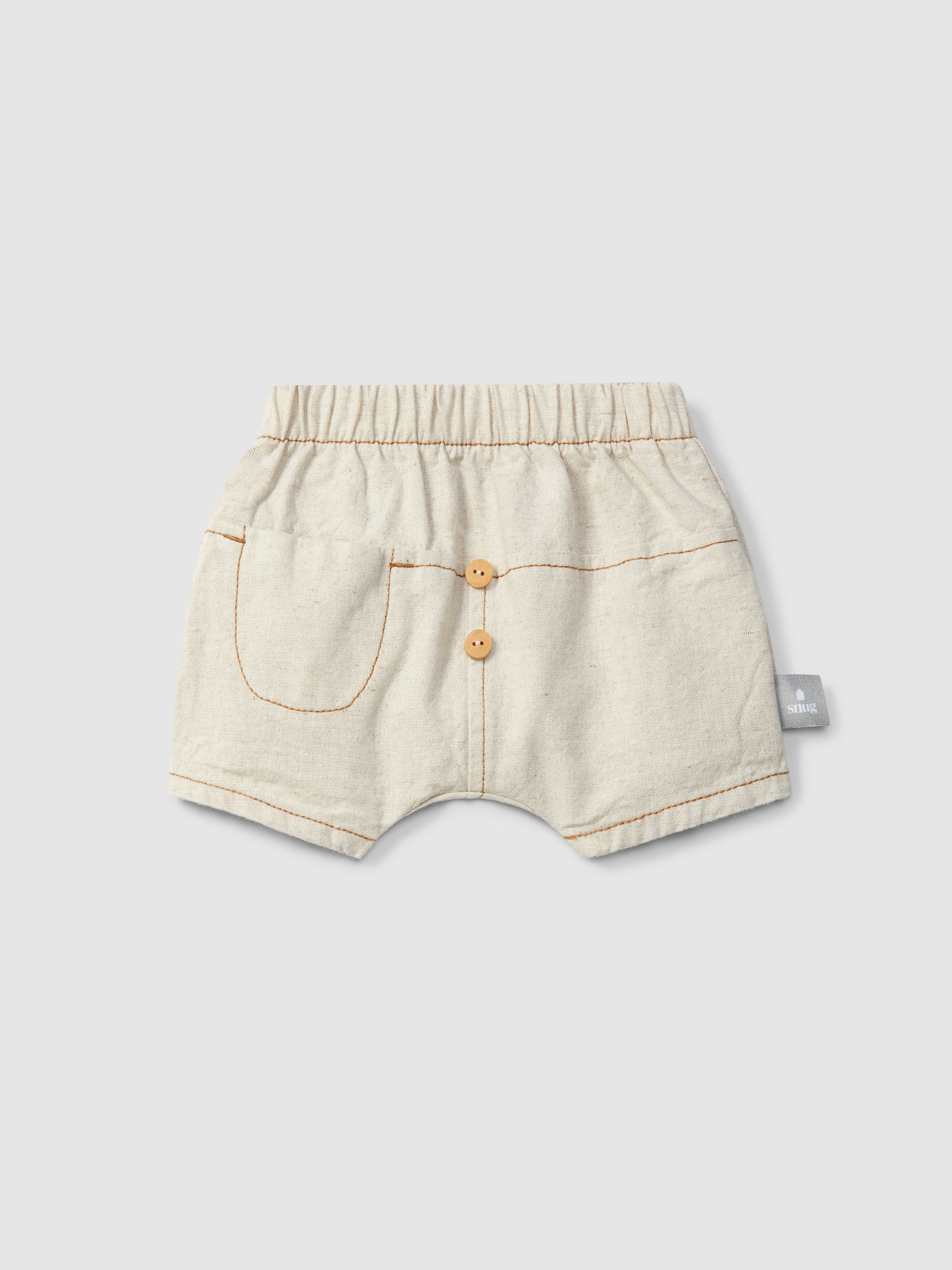 Shorts pull-up in stile organico con tasca pantaloncino