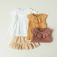 Shorts pull-up in tessuto rigato e dettaglio ricamo inglese pantaloncino