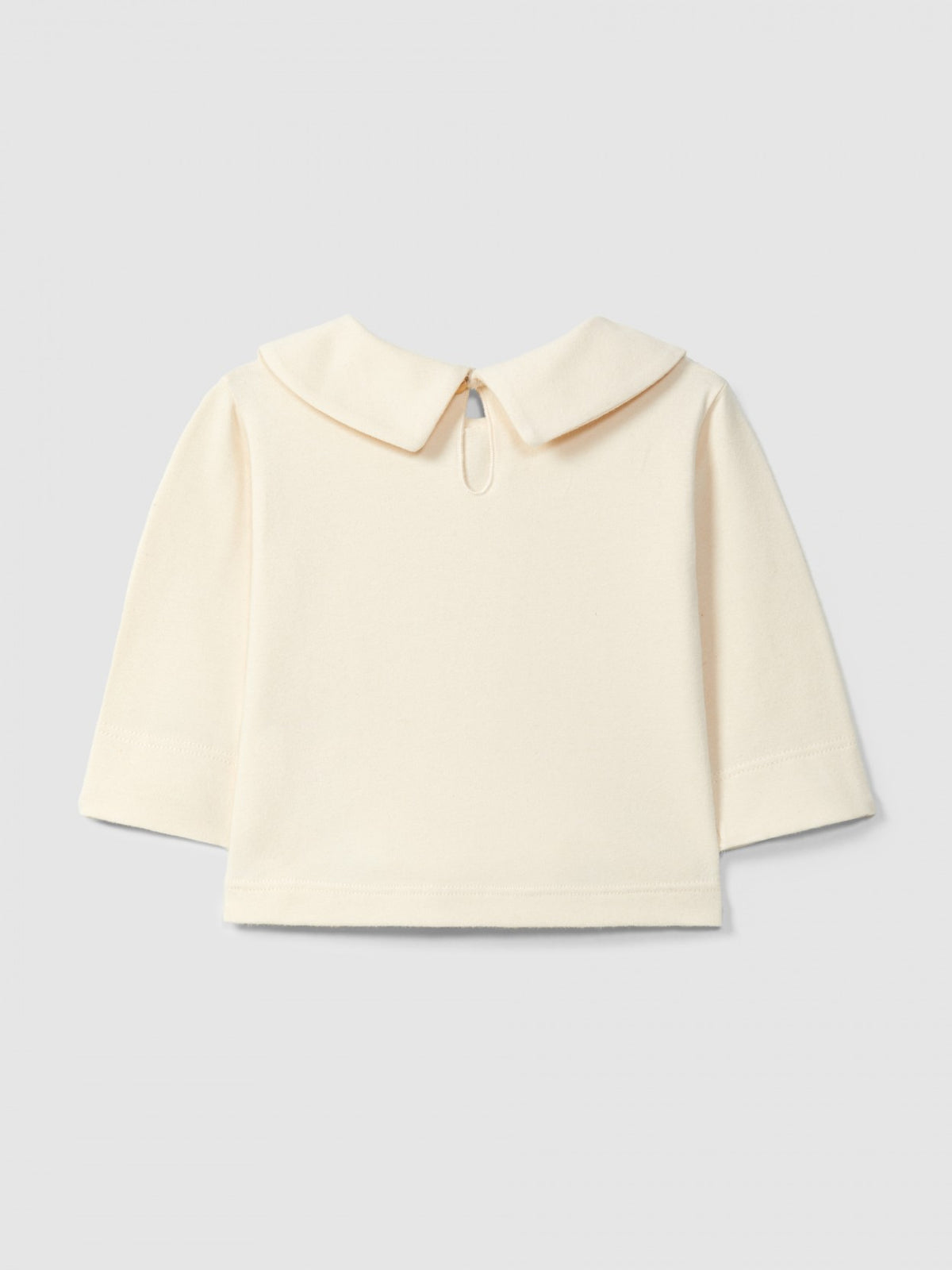Maglia con fiori ricamati a maniche lunghe con colletto