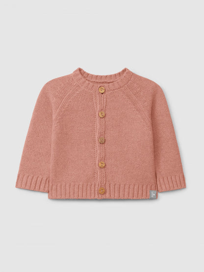 Cardigan a maglia con collo rotondo