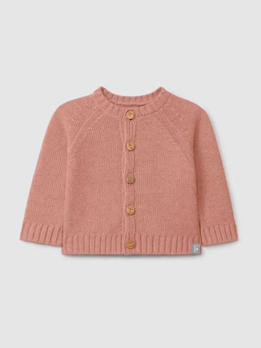 Cardigan a maglia con collo rotondo