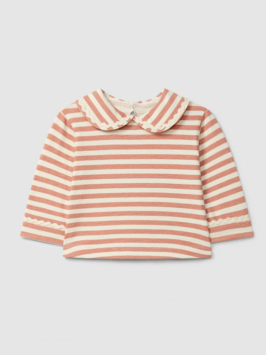Maglia a maniche lunghe a righe con dettagli a rickrack