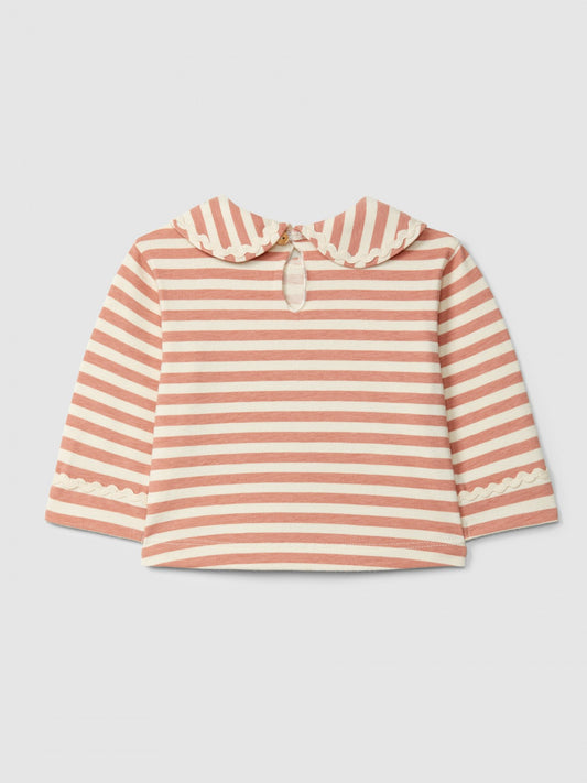 Maglia a maniche lunghe a righe con dettagli a rickrack