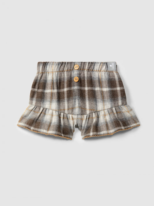 Pantaloncini con volant a quadri