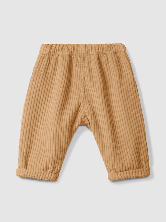Pantaloni pull-up in velluto a coste con tasca