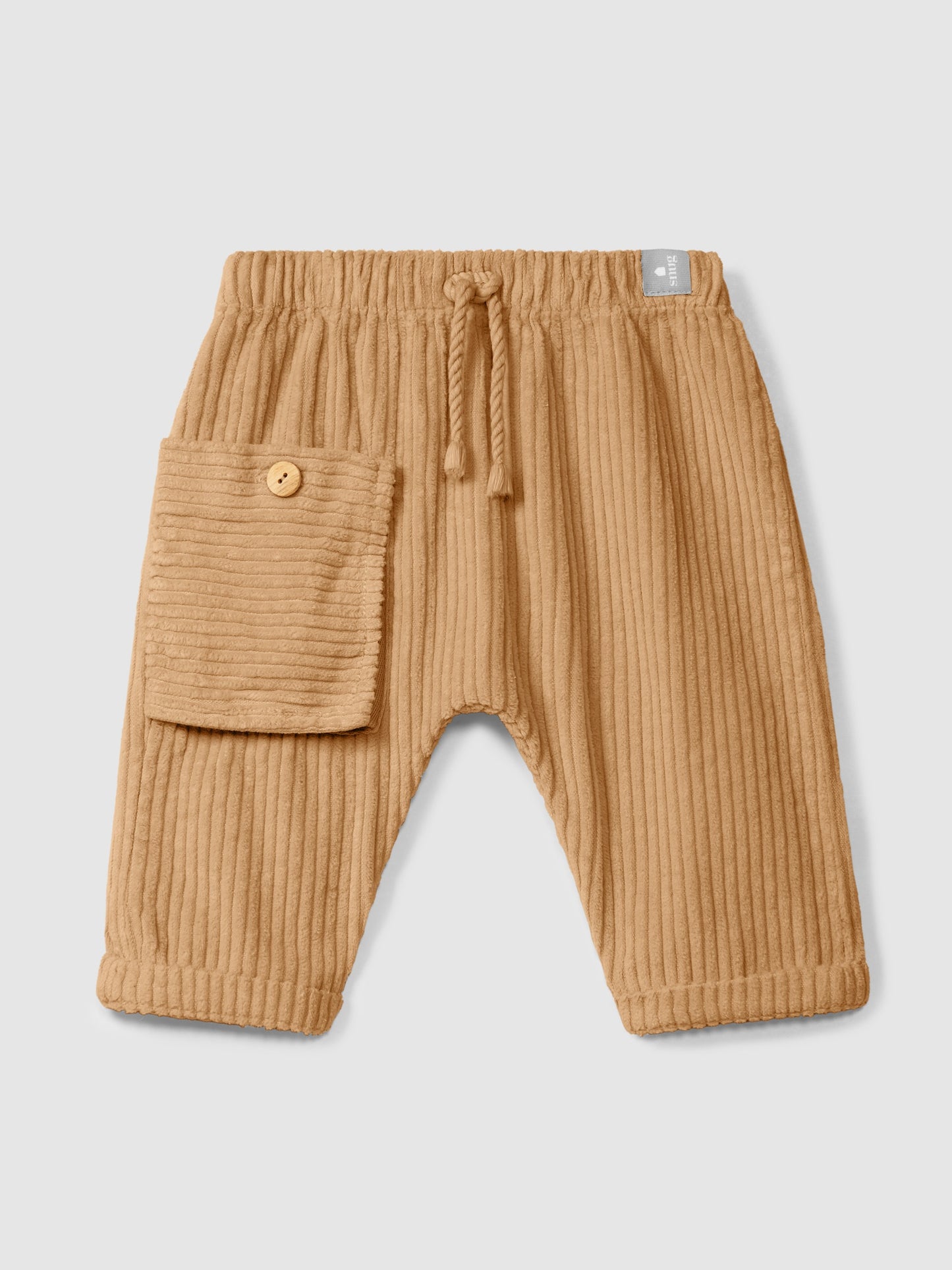 Pantaloni pull-up in velluto a coste con tasca