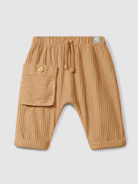 Pantaloni pull-up in velluto a coste con tasca