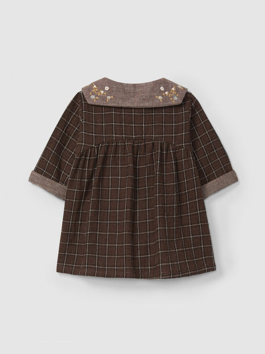 Abito a quadri in doppia garza di cotone vestito