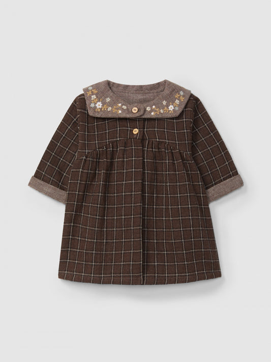 Abito a quadri in doppia garza di cotone vestito