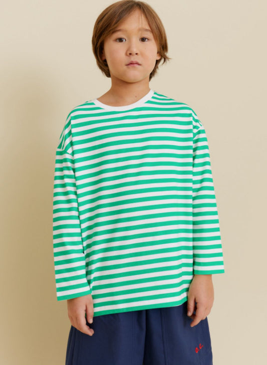 t-shirt a righe manica lunga maglia