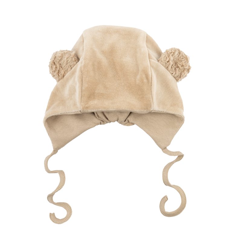 Cappellino Neonato Orecchie Orsetto - Cotone GOTS Certificato Woolyorganic Berretto