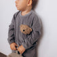 Felpa in Velluto Bambino con pupazzo - Cotone Bio 100% Woolyorganic felpa