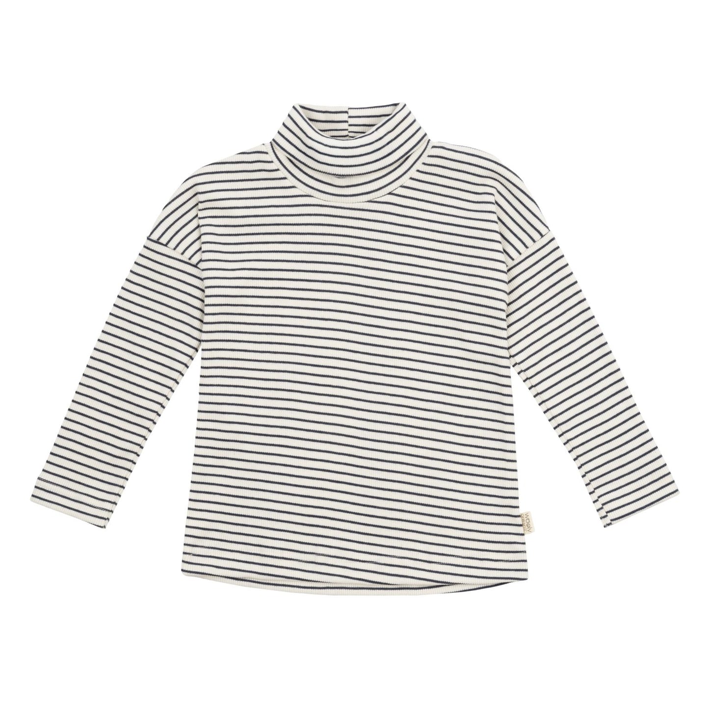 Maglia Collo Alto Righe Bambina - Cotone GOTS Lana Merino Seta Woolyorganic maglia